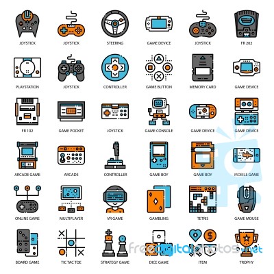 Game Technology Filled Outline Icon Stock Image