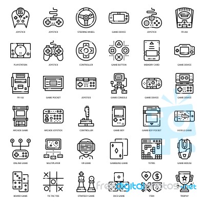 Game Technology Outline Icon Stock Image