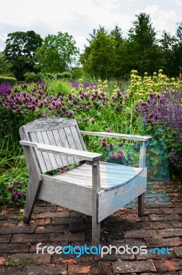Garden Chair Or Garden Seat Stock Photo