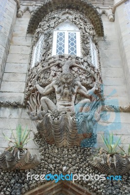 Gargoyle In Palace Of Pena In Sintra Stock Photo