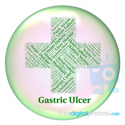 Gastric Ulcer Means Open Sore And Cyst Stock Image
