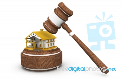 Gavel With House, Sale Of A House Stock Image