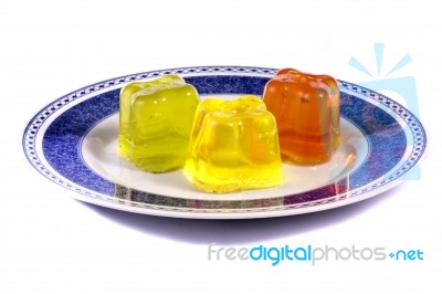 Gelatin On White Stock Photo