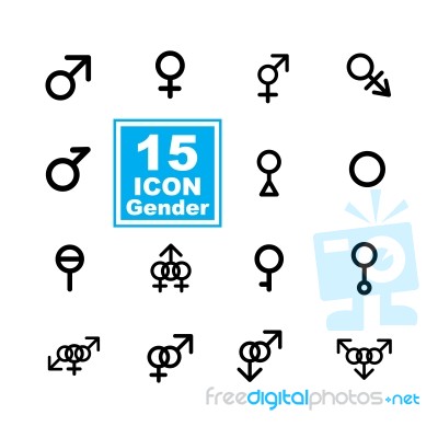 Gender Icon Set On White Background Stock Image