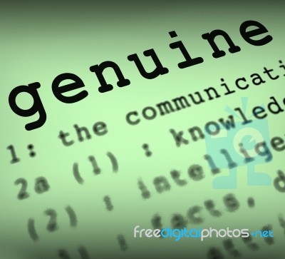 Genuine Definition Shows Certificated Stamp Or Guarantee Certifi… Stock Image