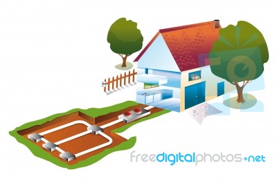 Geothermal House Stock Image