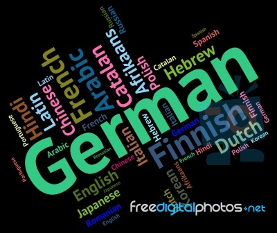 German Language Indicates Text International And Foreign Stock Image