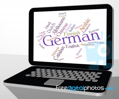 German Language Means Word Words And Text Stock Image