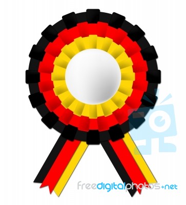German Rosette Indicates Waving Flag And Certificate Stock Image