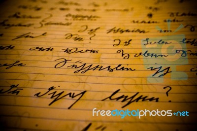 German Script Stock Photo