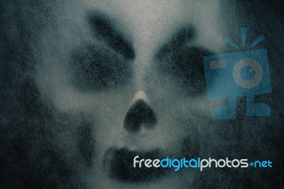 Ghost Mask With Horror Stock Photo