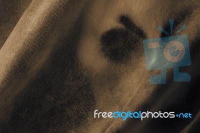 Ghost Mask With Veil In Shadows Stock Photo