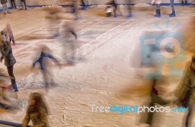 Ghosts On The Ice Rink Stock Photo