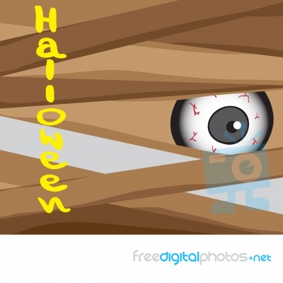 Ghosts That Hide Behind The Door, On Halloween Stock Image