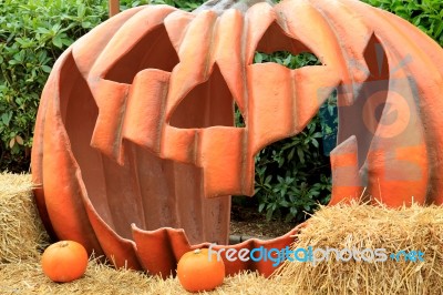 Giant Halloween Pumpkin Stock Photo
