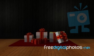 Gift Box For Celebration And Festival-3d Rendering Stock Image
