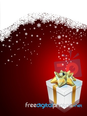 Gift box with snowflakes Stock Image