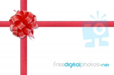 Gift Red Ribbon And Bow Stock Image