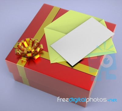 Gift Tag Means Empty Space And Celebrate Stock Image
