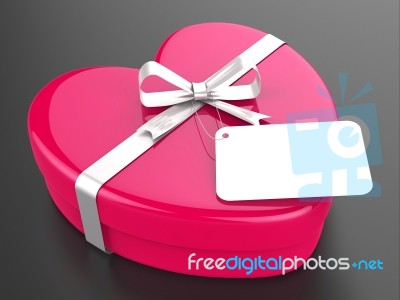 Gift Tag Means Valentines Day And Card Stock Image