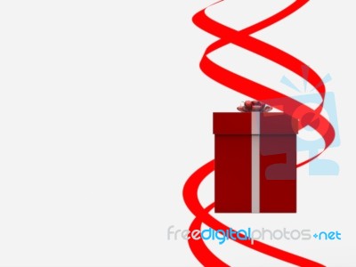 Giftbox Copyspace Shows Giving Greeting And Package Stock Image