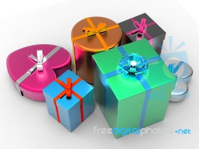 Giftbox Giftboxes Indicates Celebrate Celebration And Party Stock Image