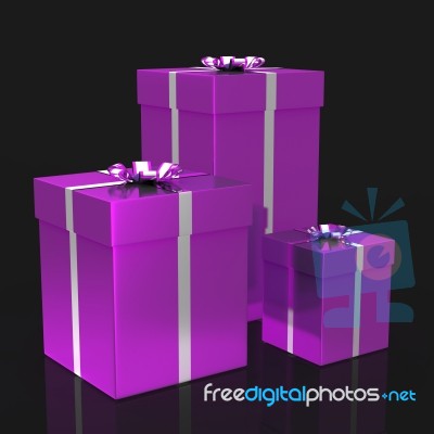 Giftboxes Celebration Represents Party Parties And Package Stock Image
