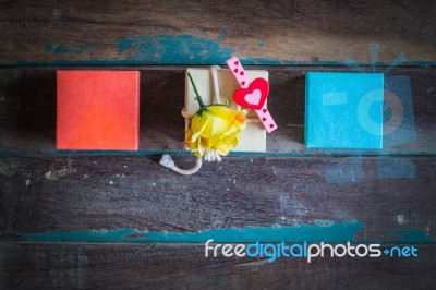 Gifts And Flowers In Season Stock Photo