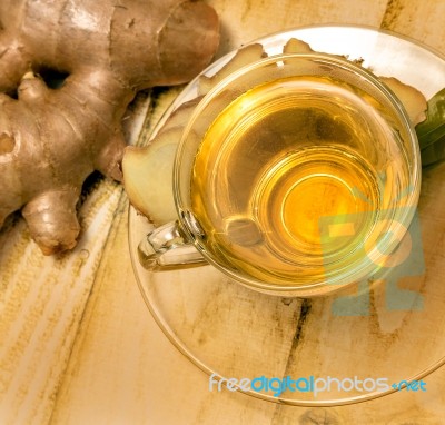 Ginger Tea Cup Represents Refresh Spiced And Beverage Stock Photo