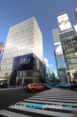 Ginza, Japan - Nov 26 : Modern Building In Ginza Area On Novembe… Stock Photo