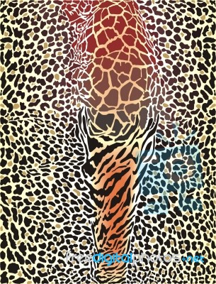 Giraffe And Leopard Pattern Stock Image