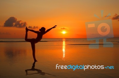 Girl Doing Yoga Stock Image