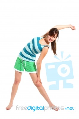 Girl Exercising Stock Photo