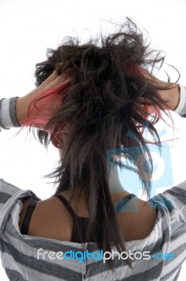 Girl Showing Her Hair Stock Photo