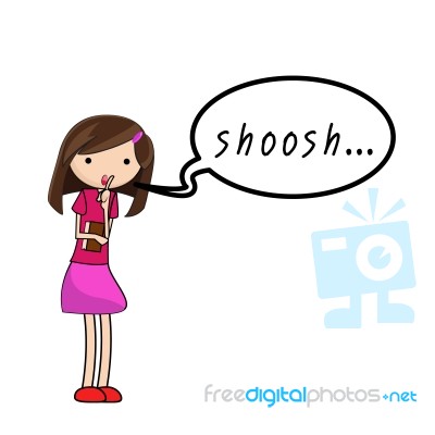 Girl Speak Shoosh Stock Image