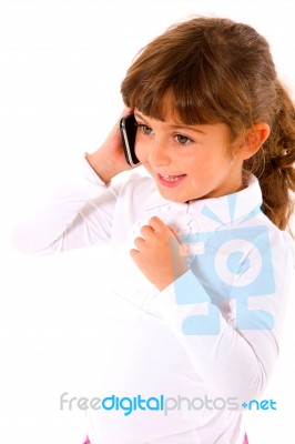 Girl Using Mobile Stock Photo