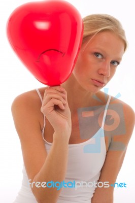 Girl With Balloon Stock Photo