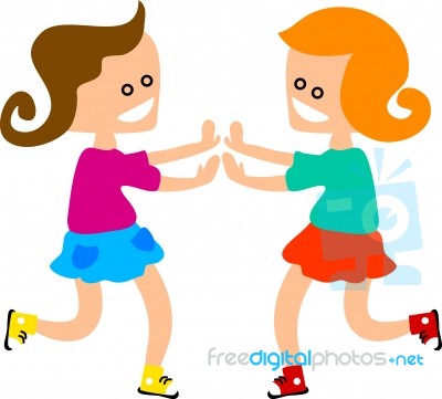 Girls Playing Together Stock Image