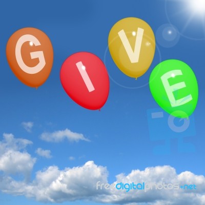 Give Word On Balloons Stock Image