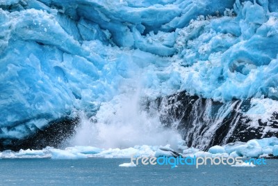 Glacier Break Off Stock Photo