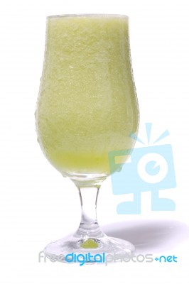 Glass Of Cantaloupe Juice Stock Photo