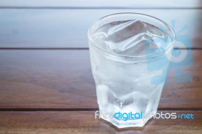 Glass Of Cold Water On Wooden Table Stock Photo Glass Of Cold Water On Wooden Table Stock Photo