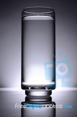 Glass Of Water Spot Light Dark Stock Photo