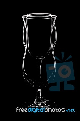 Glasses For Cocktail And Wine On Black Background Stock Photo Glasses For Cocktail And Wine On Black Background Stock Photo