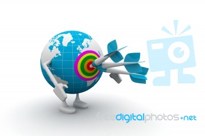 Global And Dart For Business Concept Stock Image