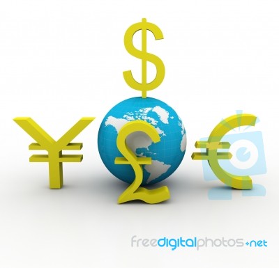 Global Currencies Stock Image