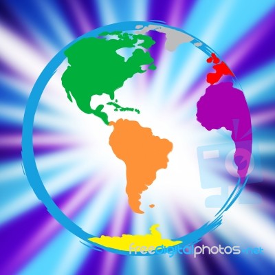 Global Globe Represents Vibrant Planet And Globalisation Stock Image