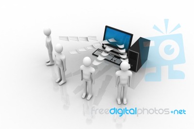 Global Information Sharing Stock Image