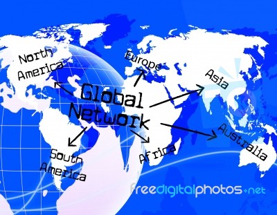 Global Network Indicates Www Communication And Communicate Stock Image