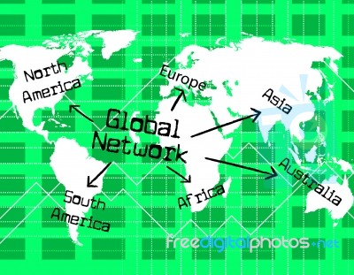 Global Network Shows Worldly Computer And Globalise Stock Image